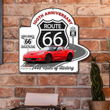 C6 Corvette Route 66 100th Anniversary Metal Sign-  Legends of the Road, Available in 2 Sizes