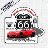 C6 Corvette Route 66 100th Anniversary Metal Sign-  Legends of the Road, Available in 2 Sizes