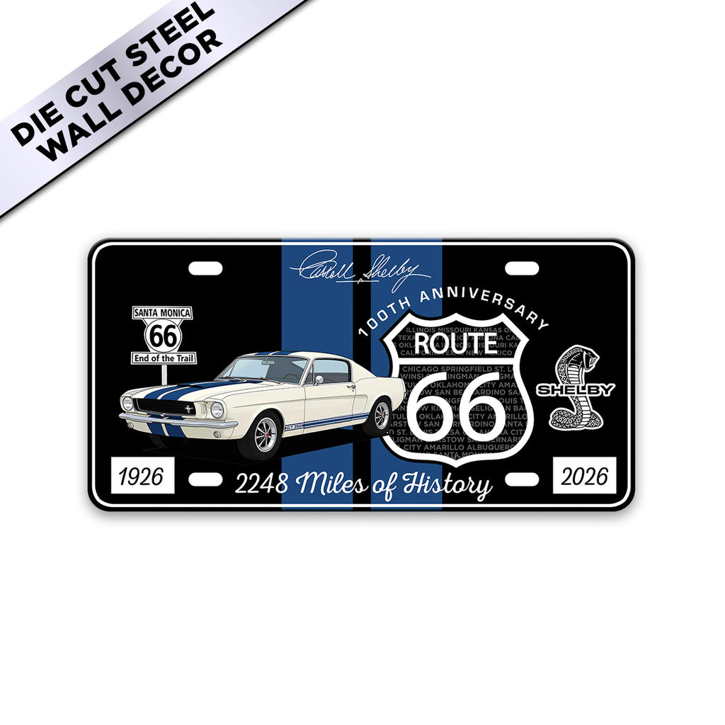 Route 66 100th Anniversary Metal 12"x 6" Wall Decor – Carroll Shelby GT350 Edition