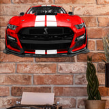 2022 Shelby GT500 Metal Wall Decor, Red with White Stripes, Made in USA, Garage or Man Cave Sign, Car Enthusiast Gift, 2 Sizes