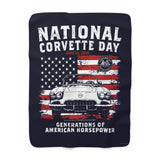 2026 National Corvette Day Limited Edition Sherpa Fleece Blanket – 50" x 60" Available in Navy and Gray