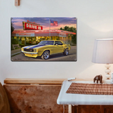 Camaro Z28 18"x12" Metal Wall Decor – Vintage Muscle Car Premium Aluminum Wall Art, Classic Muscle Car Decor for Garage, Man Cave, Bar, or Home