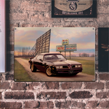 1977 Pontiac Trans Am 18"x12" Metal Wall Decor – Vintage Muscle Car Premium Aluminum Wall Art, Classic Muscle Car Decor for Garage, Man Cave, Bar, or Home
