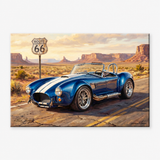 Carroll Shelby Blue Cobra 427 Open-Top Roadster Desert Mountains Canvas Wall Art