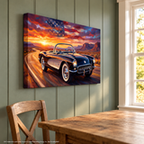 Corvette C1 Black C1 Americana Highway Canvas Wall Art