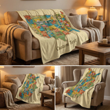 Legends of Route 66 100th Anniversary Personalized Sherpa Blanket – Vintage Map Design | 50" x 60" Cozy Throw