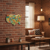 Legends of Route 66 USA Destination Map, 22 Gauge Metal Die Cut Wall Decor with Mascots-Sunbeltgifts® 100th Anniversary Edition-Made in the USA, Available in 2 sizes