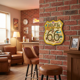 Legends of Route 66 100th Anniversary Die‑Cut Shield Metal Sign | USA‑Made