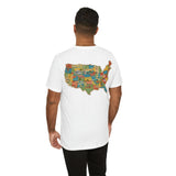 Legends of Route 66 100th Anniversary Landmark Map Design Cotton Front and Back Printed Short Sleeve Tee
