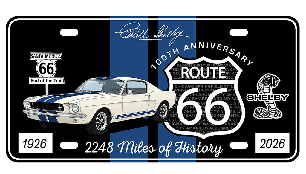 Route 66 100th Anniversary Metal 12"x 6" Wall Decor – Carroll Shelby GT350 Edition
