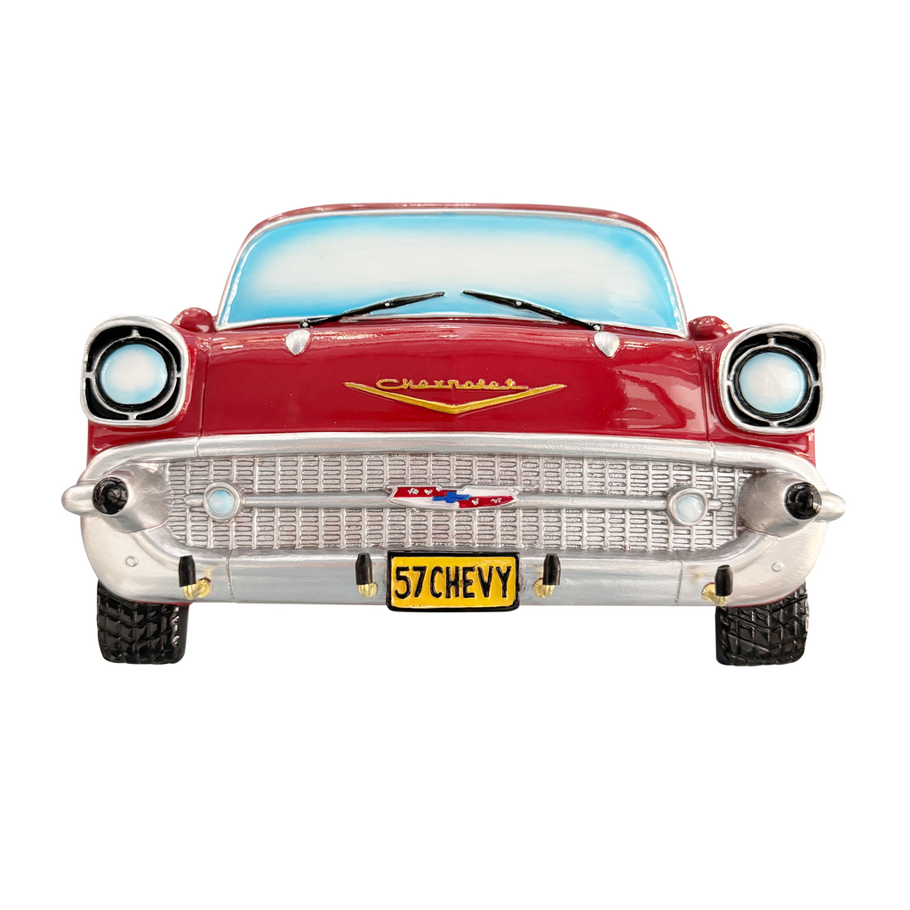 1957 Chevrolet Front End Wall Mounted 4 Hook Resin Key Rack, 7.5 x 1.5 x 5 inches, Recessed Brackets for Easy Installation