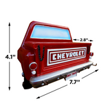 Chevy Step Side Truck Rear Wall Mounted 5 Hook Key Rack and Letter Holder, 7.5 x 4 x 3 inches, Recessed Brackets for Easy Installaton