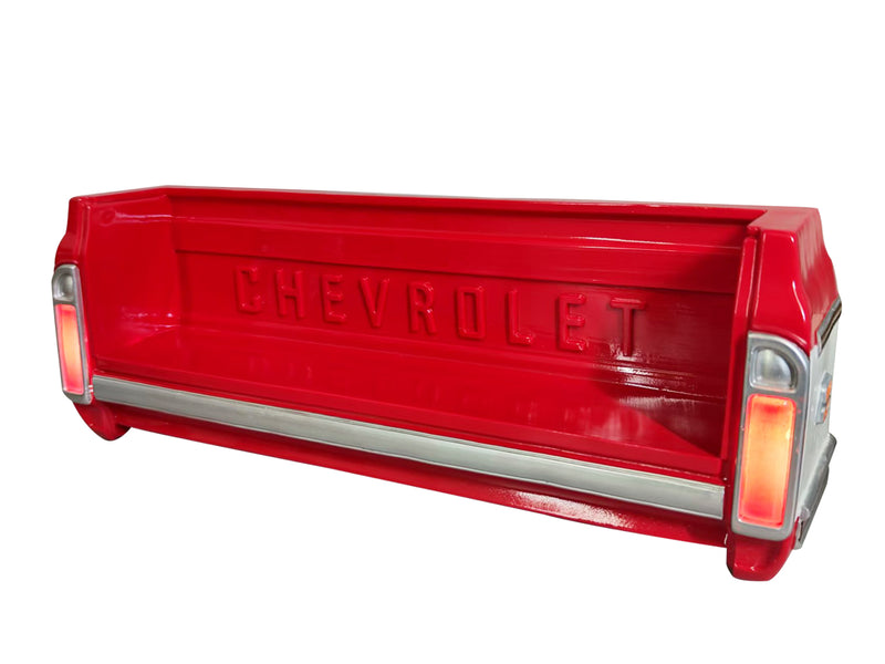 1972 C10 Truck Tailgate Wall Shelf, LED Lights, Chevy Collector Decor