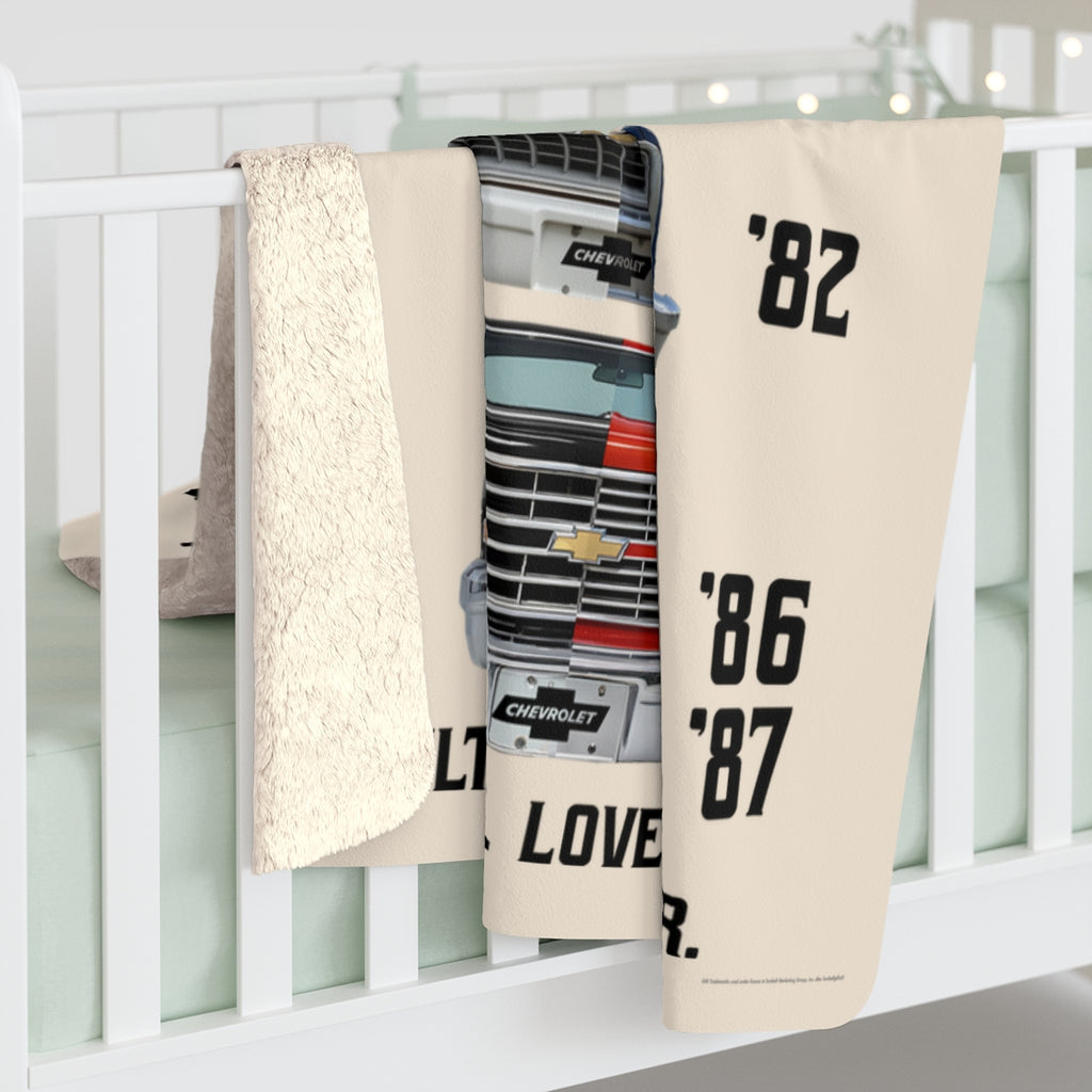 Chevrolet C10 Square Body Legacy Ultra Plush Sherpa Blanket – 50×60 Stacked Year Edition