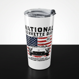 Limited Release 2026 National Corvette Day – 20oz Tumbler (Red, White, Navy) – Collector Car Enthusiast Gift, Automotive Collector's Drinkware, Car Lover's Present