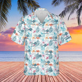 C3 Chevy Corvette Men’s Hawaiian Shirt, Tonal Logo Tropical Floral Pattern, Short Sleeve Button Down, Corvette Gift Apparel