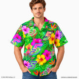 Hendrick Motorsports Kyle Larson #5 Green Tropical Floral Hawaiian Shirt