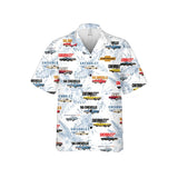 GM Classic Chevrolet 50's and 60's Cars Hawaiian Shirt for Men, Regular Fit, Short Sleeve, Casual Button-Down Beach Shirt