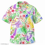 Hendrick Motorsports Kyle Larson #5 White Tropical Floral Hawaiian Shirt