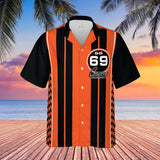 Chevrolet Camaro 69 SS Stripes Hawaiian Shirt for Men, Regular Fit, Short Sleeve, Patriotic Charcoal, Casual Button-Down Beach Shirt