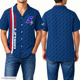 Hendrick Motorsports Kyle Larson #5 Blue Racing Stripe Hawaiian Shirt
