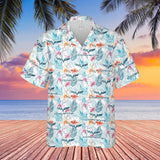 C6 Chevy Corvette Men’s Hawaiian Shirt, Tonal Logo Tropical Floral Pattern, Short Sleeve Button Down, Corvette Gift Apparel