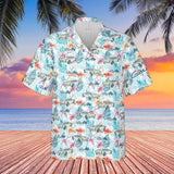 C1 Chevrolet Corvette Hawaiian Shirt Pearl White Men's Short Sleeve Front Button Hawaiian Shirt