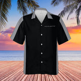 C6 Chevrolet Corvette Hawaiian Shirt Black and Machine Silver Metallic Color Block Men's Short Sleeve Button-Up Casual Camp Shirt