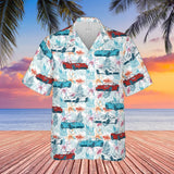 C6 Corvette Herren-Hemd im Hawaii-Stil, mehrfarbig, kurzärmlig, mit Knöpfen vorne