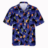 Dog is Good Men's "Never Drink Alone" Blue Hawaiian Shirt