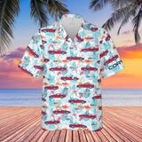 C4 Chevrolet Corvette Hawaiian Shirt Bright Red Men's Short Sleeve Front Button Hawaiian Shirt