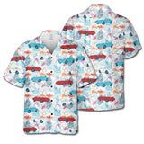 C3 Corvette Men's Multicolor Short Sleeve Front Button Hawaiian Style Shirt