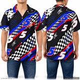 Hendrick Motorsports Kyle Larson #5 Black Checkered Racing Hawaiian Shirt