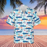 C4 Chevrolet Corvette Hawaiian Shirt Admiral Blue Men's Short Sleeve Front Button Hawaiian Shirt