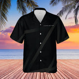 Chevrolet Corvette Hawaiian Shirt Black Carbon Faded Stripes Men's Short Sleeve Button-Up Camp Shirt