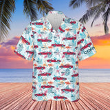 C4 Chevrolet Corvette Hawaiian Shirt Bright Red Men's Short Sleeve Front Button Hawaiian Shirt