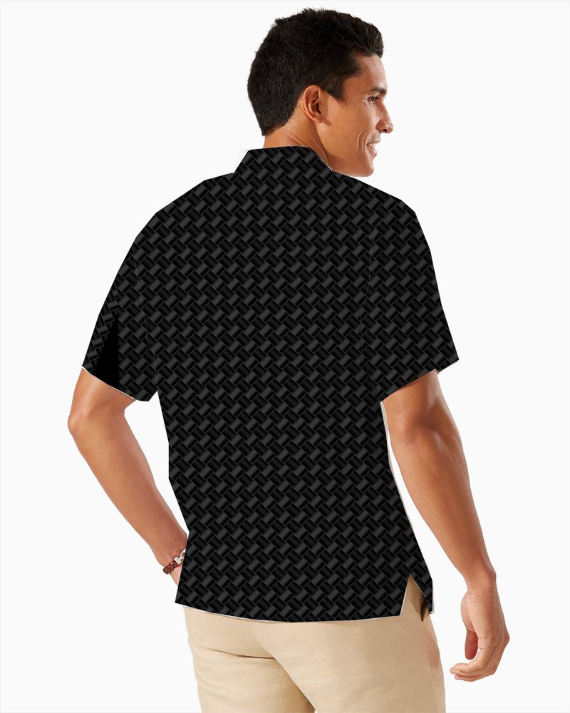 Corvette C6 Flag Regular Fit Hawaiian Front Button Short Sleeve Shirt carbon