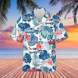 Carroll Shelby GT350 Multicolor Short Sleeve Front Button Hawaiian Style Shirt