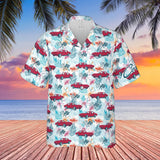 C2 Chevrolet Corvette Hawaiian Shirt Rally Red Men's Short Sleeve Front Button Hawaiian Shirt