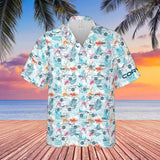 C4 Chevrolet Corvette Hawaiian Shirt Arctic White Men's Short Sleeve Front Button Hawaiian Shirt