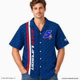Hendrick Motorsports Kyle Larson #5 Blue Racing Stripe Hawaiian Shirt