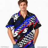 Hendrick Motorsports Kyle Larson #5 Black Checkered Racing Hawaiian Shirt