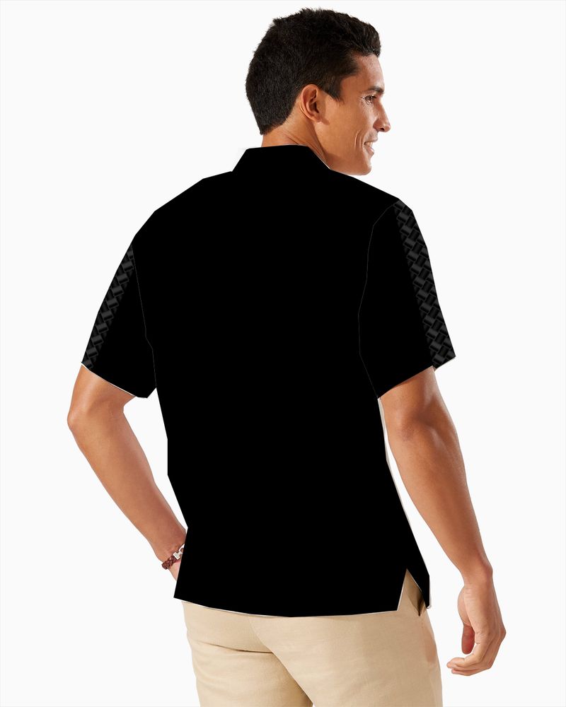 Corvette C1-C6 Logos Black Hawaiian Shirt for Men, Button-Down Short Sleeve, Classic Fit, Corvette Racing Design, Lightweight and Breathable Summer Shirt, Casual Car Enthusiast Apparel, Officially Licensed GM Product