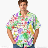 Hendrick Motorsports Kyle Larson #5 White Tropical Floral Hawaiian Shirt