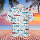 C4 Corvette Men's Multicolor Short Sleeve Front Button Hawaiian Style Shirt