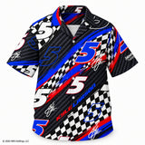 Hendrick Motorsports Kyle Larson #5 Black Checkered Racing Hawaiian Shirt