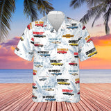 GM Classic Chevrolet 50's and 60's Cars Hawaiian Shirt for Men, Regular Fit, Short Sleeve, Casual Button-Down Beach Shirt