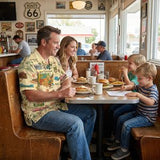 Legends of Route 66 Vintage American Highway Hawaiian Shirt – Relaxed Fit | Retro Travel Collage