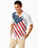 Corvette C6 US Flag Regular Fit Hawaiian Front Button Short Sleeve Shirt carbon