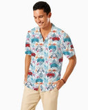 C2 Corvette Men's Multicolor Short Sleeve Front Button Hawaiian Style Shirt